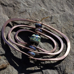 copper and glass pendant
